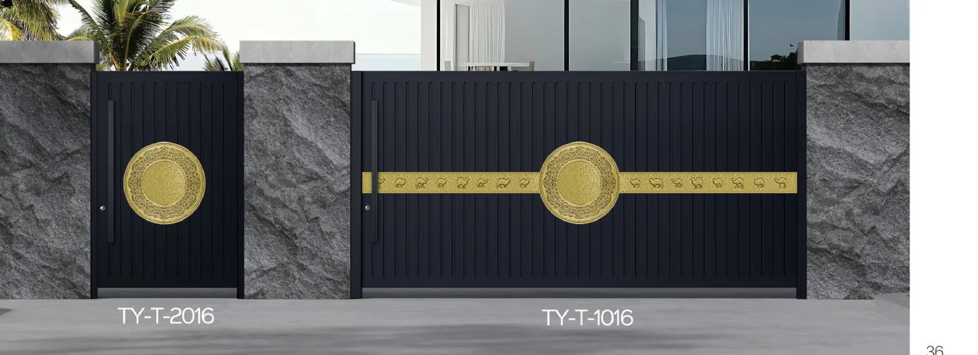 TY-T-1001 sliding gate with TY-T-2001 pedestrian gate