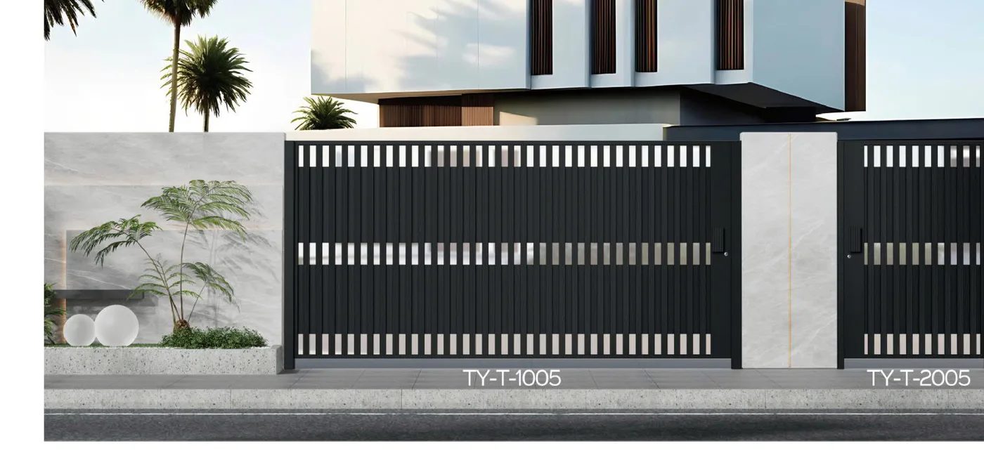 Aluminium slatted villa gate