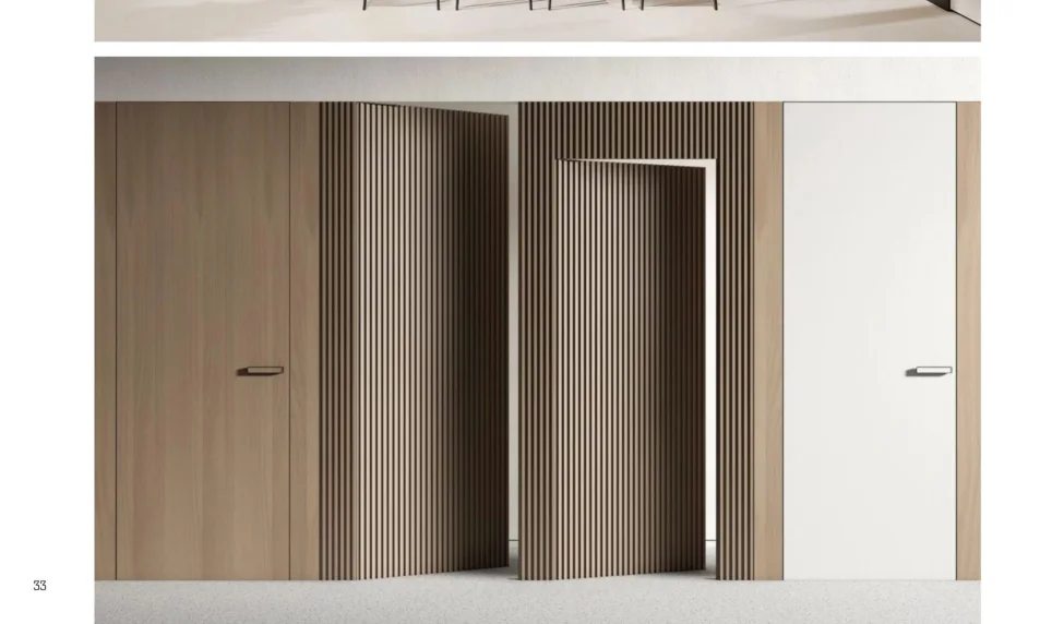 WPC doors and wall panels in a showroom setting
